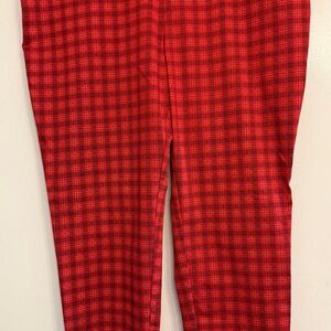 Croft & Barrow Red Plaid Women's Straight Leg Pants